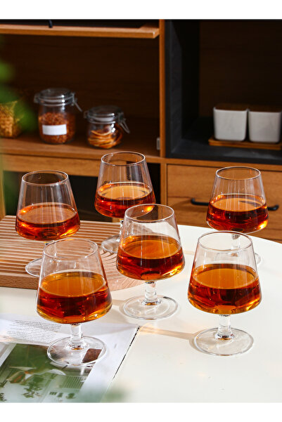 sharpdo 6-Pieces 480 ml Flat Diamond Glass High Foot Juice Cup