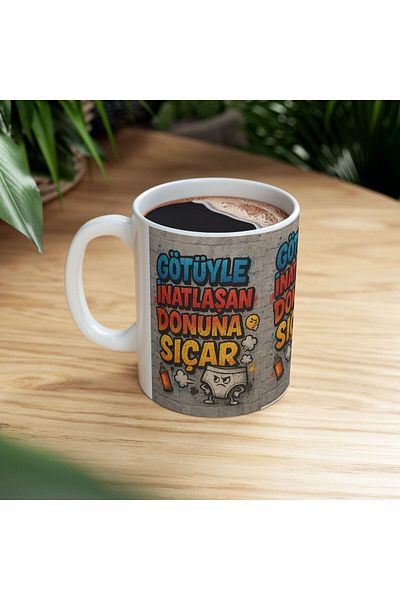sıradışıhediyem Graffiti Wall Writing Concise Words Mug Cup Gift to Friend Birthday Gift