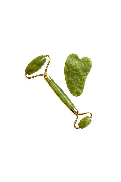 NEO Jade and Gua Sha roller, for facial and body massage, green