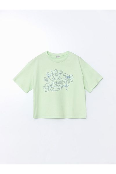LC Waikiki Loose Fit 100% Cotton Combed Fabric Embroidered Girl's T-Shirt