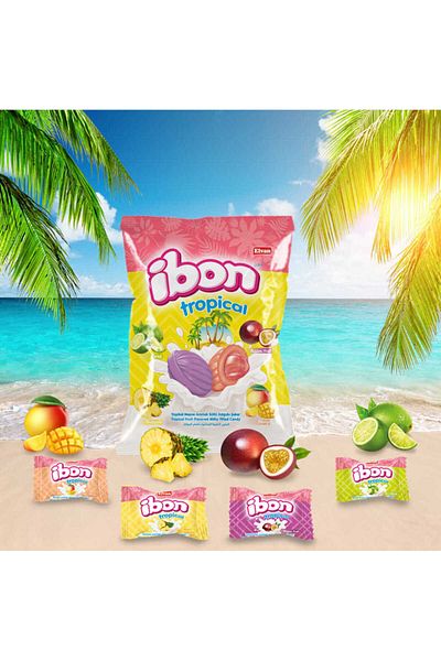 Elvan Bomboane Cu Fructe Tropicale Ibon 1000 Gr. (1 Pungă)