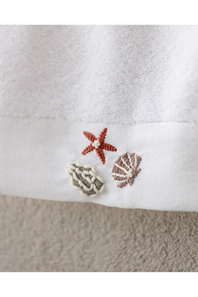 Madame Coco Ethe Вишитий 100% бавовняний рушник для обличчя - Білий - 50x76 см