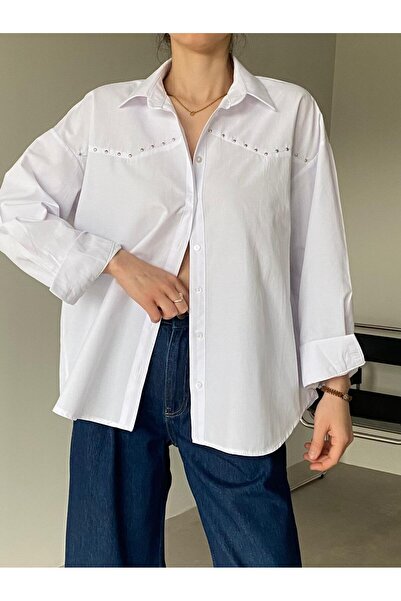 Bade Butik قميص أبيض مزين بالدبابيس