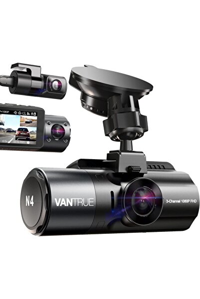 VANTRUE N4 3 Channel Dash Cam, 4K+1080P Front and Rear, 1440P Front and Inside