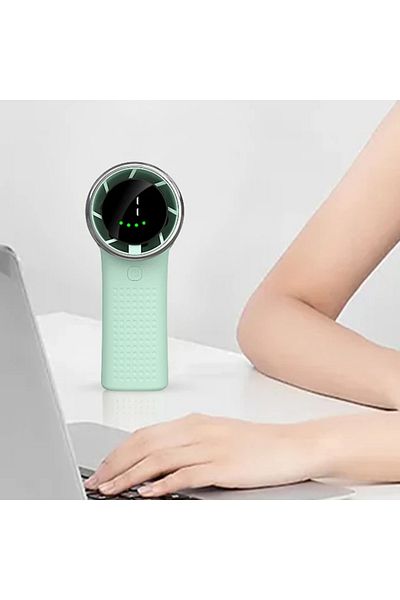 SKYDDAR INNOVATION Mini ventilator portabil A8, afișaj LED, 5 viteze, USB-C, baterie de 3600mAh, silențios și compact, verde