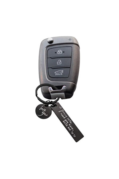 OEM Breloc „Drive Safe”, pentru iubit, sot sau partener cu mesaj de iubire si siguranta, negru