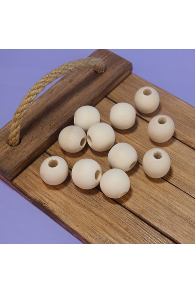 Prestij Boncuk Mărgele din lemn brut 22 mm gaură mare Mărgele din lemn brut 1 Kg
