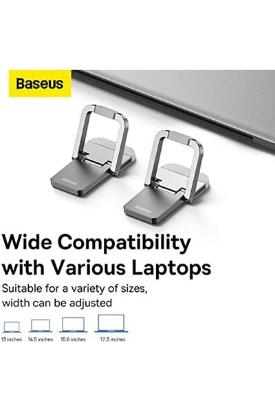 Baseus حامل كمبيوتر محمول معدني قابل للطي وقاعدة تبريد لأجهزة ماك بوك