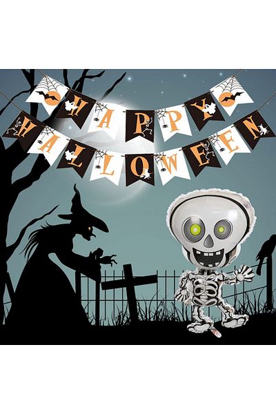 JAHEMU Halloween party decoration set, foil/latex, multicolor, 22 pieces