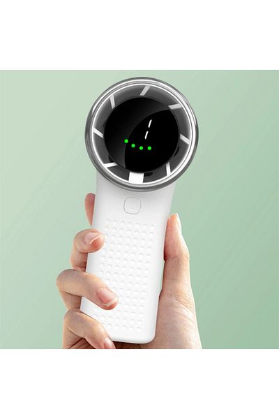 SKYDDAR INNOVATION Mini Portable Fan A8, LED Display, 5 Speeds, USB-C, 3600mAh Battery, Silent and Compact, White
