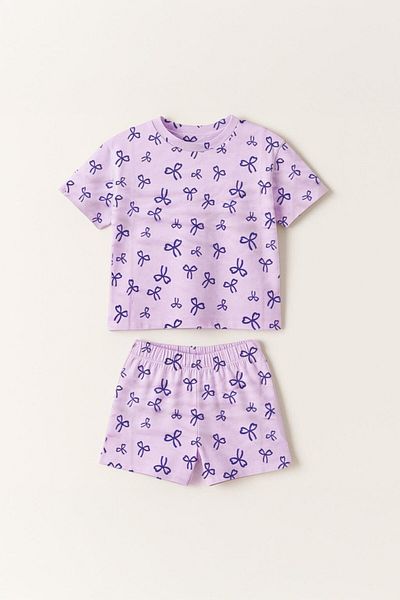 LUESS Girl's 100% Cotton Ribbon Patterned Shorts Set (3-4 Years 8-9 Years)