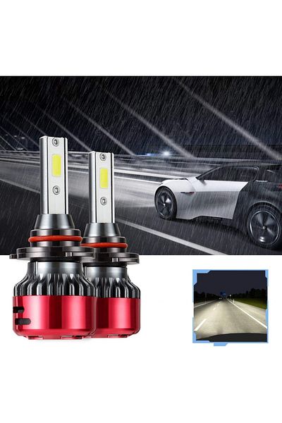 Kairiyard set of 2 fog lights, HB3, LED, aluminum alloy, black/red