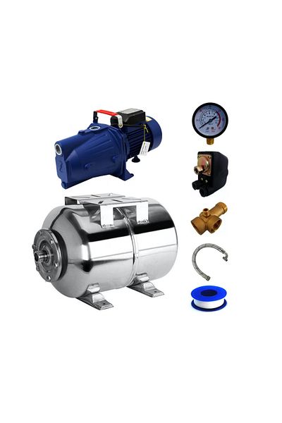 COBI SMART® Water pump kit, 24 L stainless steel, JET100L, 1500W, 55 l/min, discharge 45 m, suction 9 m, accessories included