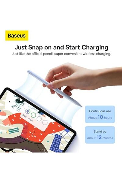Baseus Pen for iPad 2018-2023, 2X Faster Charge/Palm Rejection Pen Compatible for iPad 10th~6th Gen,