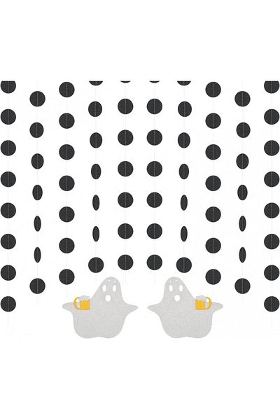 AirSMall Halloween decoration set, 3 pieces, cardboard, black/white