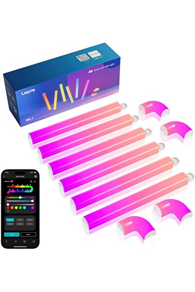 LEPRO مصابيح حائط ذكية WL1، شريط إضاءة RGB لمزامنة الموسيقى، تحكم صوتي، مساعد...