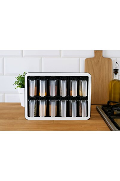 demirosa 12-Piece Spice Rack Set with Stand, Lid and Spoon