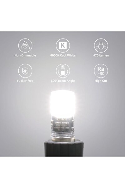 LEPRO G9 LED Light Bulbs Cool White 6000K 3.8W 470lm Pack of 5