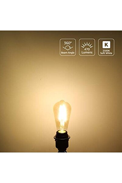 LEPRO مصباح LED E27 لولبي، مصابيح إضاءة عتيقة ST64 E27، 4.8 واط 470 لومن، مصباح GLS مكافئ 40 واط