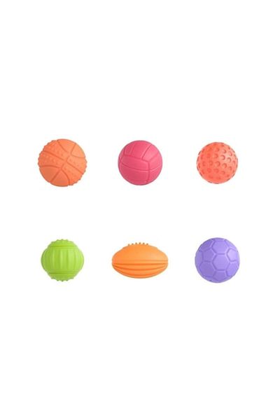tumama Set 6 pieces geometric shapes, Silicone Balls, Tumama®, age +3 months, multicolor