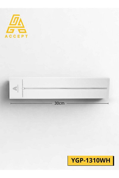 ACCEPT Electric Cable Track, 30 cm Wall Mount, Unique Modern Design, White