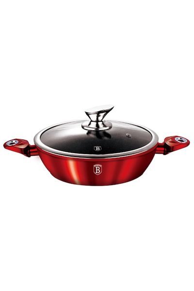 Berlinger Haus Cratita marmorata 28 cm 3.9 litri Burgundy Metallic Line Berlinger Haus Premium cu capac inductie