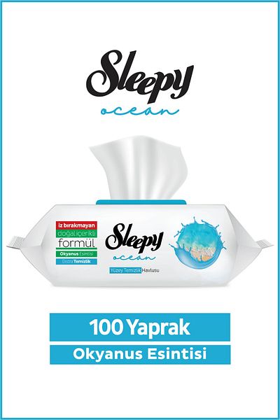 Sleepy Ocean Surface Cleaning Towel & Wipe Ocean Breeze 100 Sheets