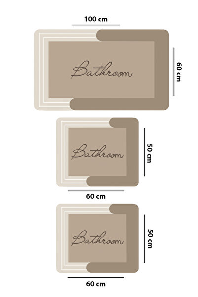 Chilai Home Nakoe 3-Piece Bath Mat Set, Non-Slip Based Djtbanyo