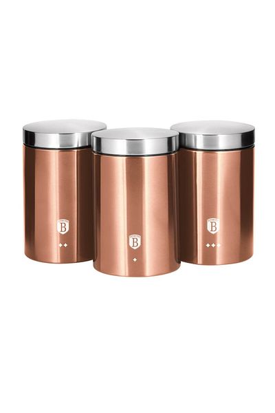Berlinger Haus Set 3 recipiente pentru cafea, ceai si zahar Rose Gold Metallic Collection