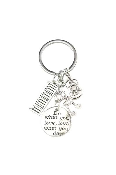 OEM Keychain for musicians "Rhythm on the keys", for music lovers and artists, silver
