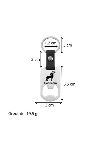 OEM "Loyal Capricorn" keychain, accessory with zodiac symbol and integrated bottle opener