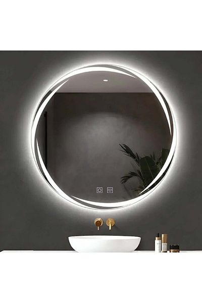 K Korman LED Round Mirror 60cm Touch Demisting System Dimmable E48S/60X60