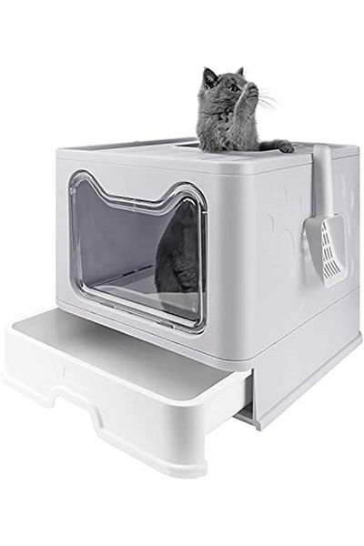VINNYSEN Cat Litter Box, Kitty Potty, Top Entry Type Anti-Splashing Kitty Litter Box with Cat Litter Scoop
