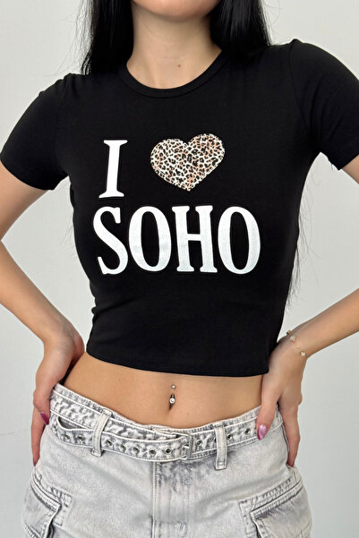 alanora Γυναικείο Crop Top από Λύκρα με στάμπα καρδιάς