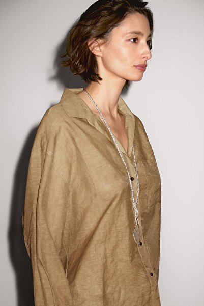 Massimo Dutti Çizgili pamuklu gömlek