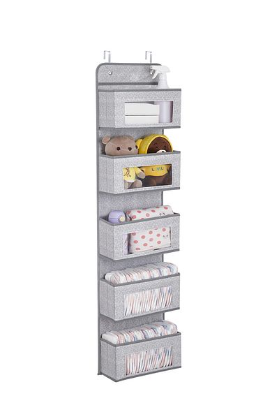 sharpdo 5-Layer Wardrobe Wall-Mounted Non-Woven Storage Bag 33*12*125