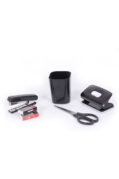 Kunst Office Set pen holder, scissors 17 cm, stapler 10#, hole punch, 2 boxes of staples 10#