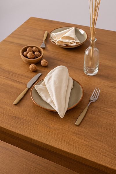 KAMİZ Natural Cotton Linen American Service - Supla - Napkin 35X45 6 Pcs