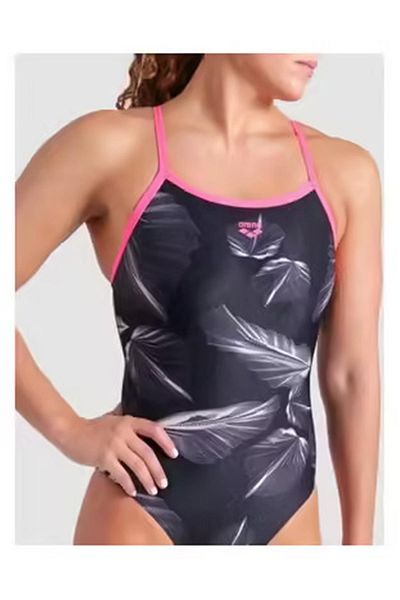 ARENA Frozen Leaves Swimsuit Black/Pink Women's Women's Swimwear