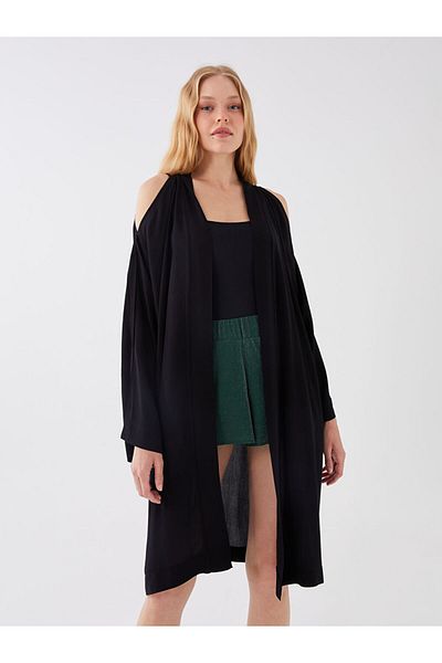 LC Waikiki Lcw Shawl Collar Plain Voile Women's Kimono Fast Fashion