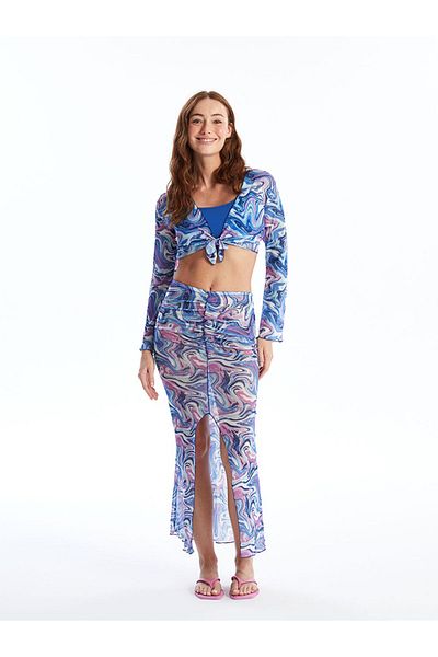 LC Waikiki Lcw Shawl Collar Pattern Long Sleeve Women's Kimono Fast Fashion