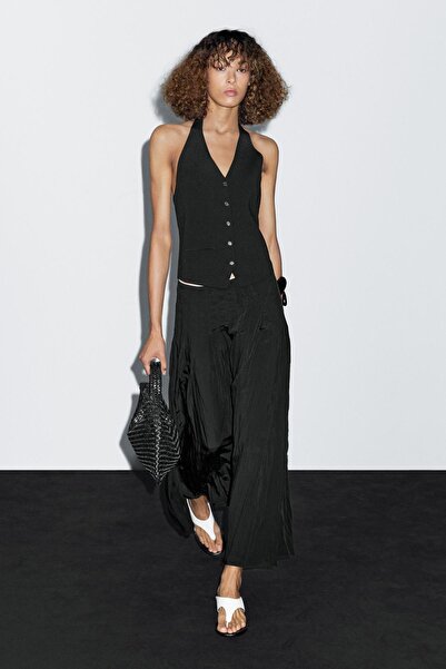 Massimo Dutti Triko halter yaka yelek