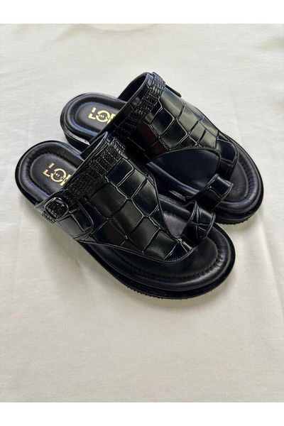 Serhat Özköroğlu Lfr-6142 Croco Roller Slippers Black