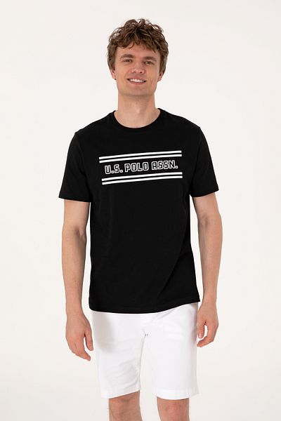 U.S. Polo Assn. Men's Regular Fit Black Crew Neck T-Shirt 50306907-Vr046