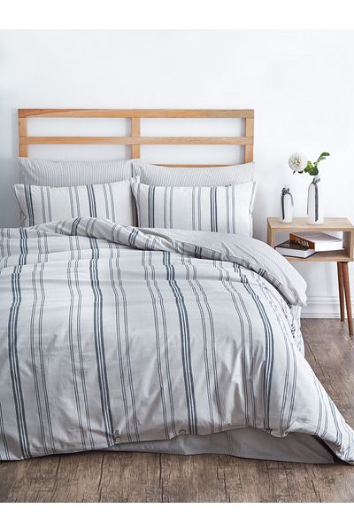 HOME MOD STORE Natural Woven Double Personality 4 Pillow Cases with Dowery Bedding Set