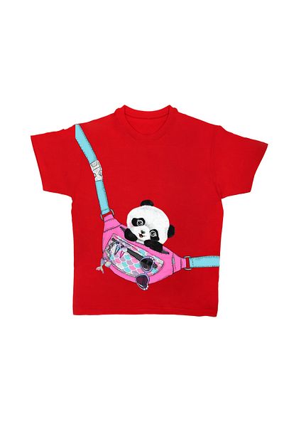 Touz Moda Cute Panda Kids Design Unisex Oversize T-Shirt