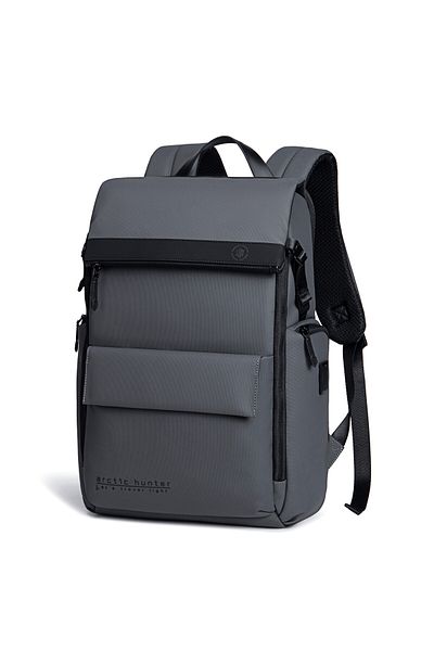 Arctic Hunter Durable Polyester Backpack with Separate Laptop Compartment TSA Opening Men/Women B00562 Grey