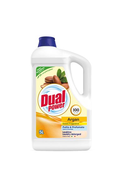 Dual Power Υγρό απορρυπαντικό DUAL POWER Argan 100 πλύσεις 5 λίτρα