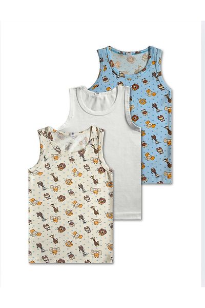 GizaKids 95% Cotton Boys' Singlet Set of 3