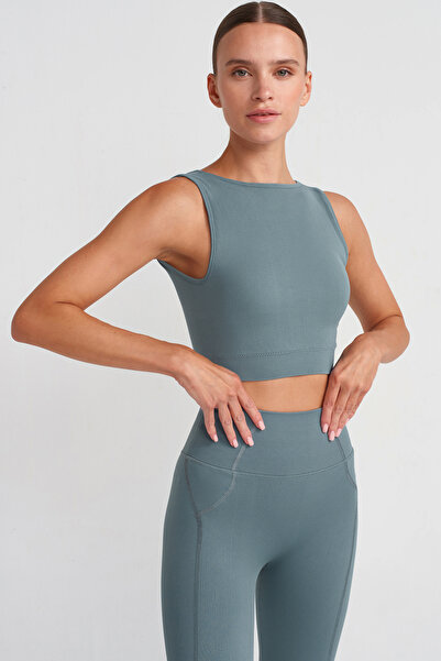 COMEUP Εμβληματικό μπλε μπλουζάκι με ριμπ υφή και επένδυση στο στήθος